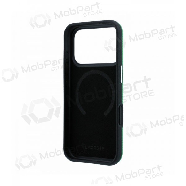 Capa Apple iPhone 18 Pro Max - Lacoste PVC Petit Pique Semi Wrap Embossed MagSafe (verde)