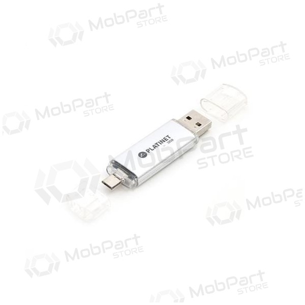 Pendrive Platinet 32GB OTG USB 2.0 + microUSB (prata)