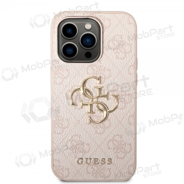 Capa para Apple iPhone 14 Pro Max - Guess PU 4G Metal Logo (rosa)