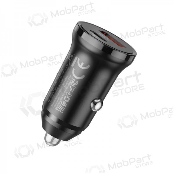 Carregador automobilinis Borofone BZ18A USB-A/Type-C PD20W+QC3.0 (preto)