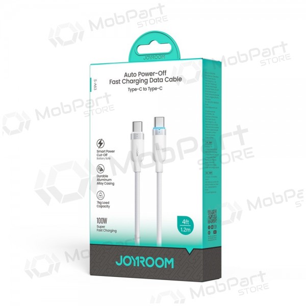 Cabo USB-C Joyroom S-A63 USB-C para USB-C 1.2 m 100 W branco