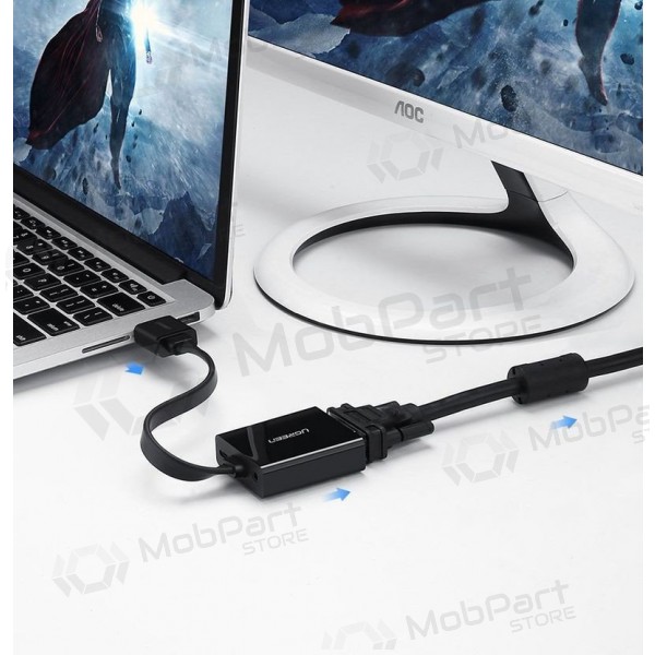 Adaptador Ugreen MM103 HDMI para VGA preto