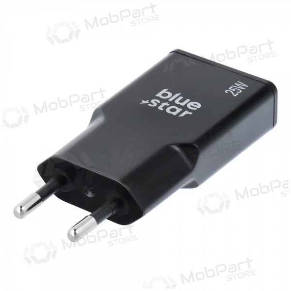 Carregador de telefone Blue Star Slim 25 W GaN USB-C + USB-A preto