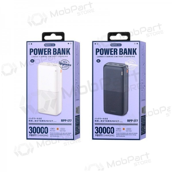 Bateria externa Power Bank Remax RPP-177 12W 30000mAh preto