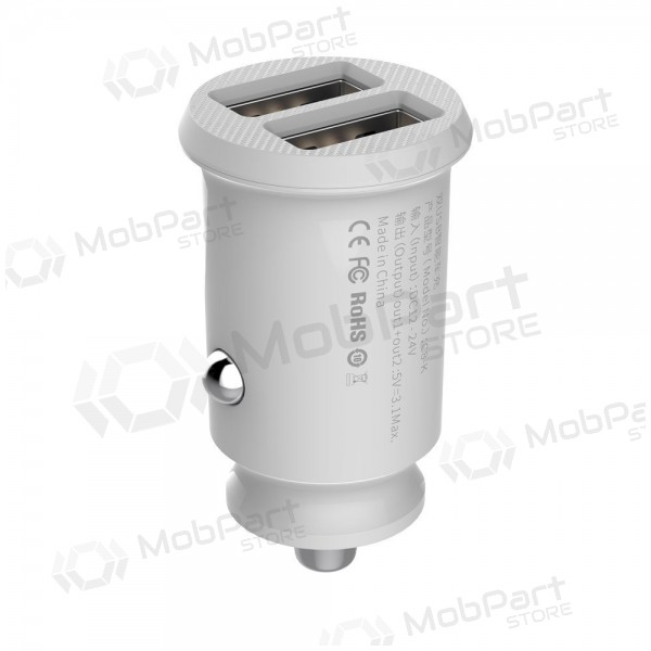 Carregador automobilinis Baseus Grain (3.1A) x 2 USB CCALL-ML02 (branco)