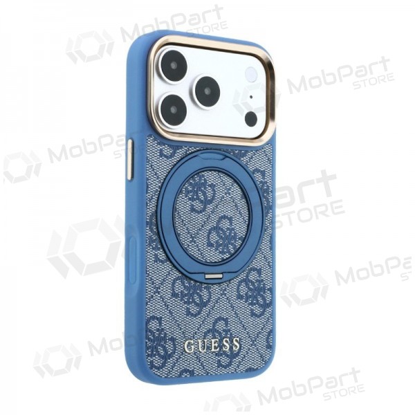 Capa para Apple iPhone 18 Pro - Guess PU 4G Ring Stand MagSafe (azul)