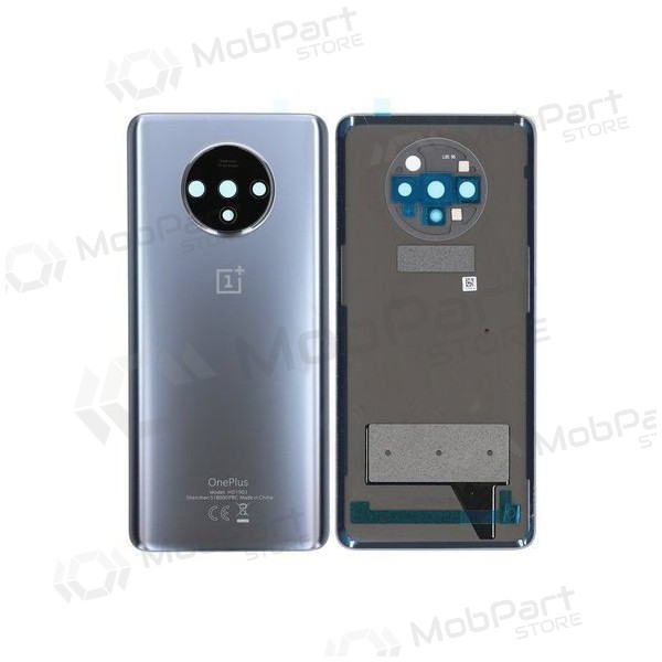 OnePlus 7T tampa traseira da bateria prata (Frosted Silver) (usado grade C, original)