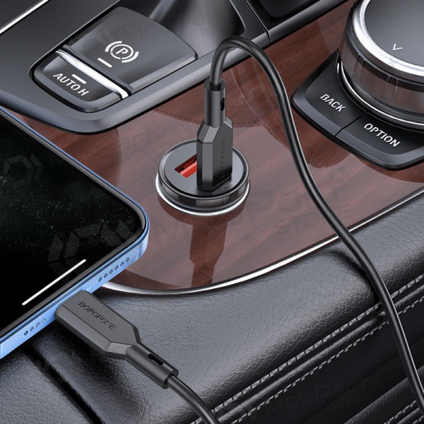 Carregador automobilinis Borofone BZ18A USB-A/Type-C PD20W+QC3.0 + Lightning (preto)