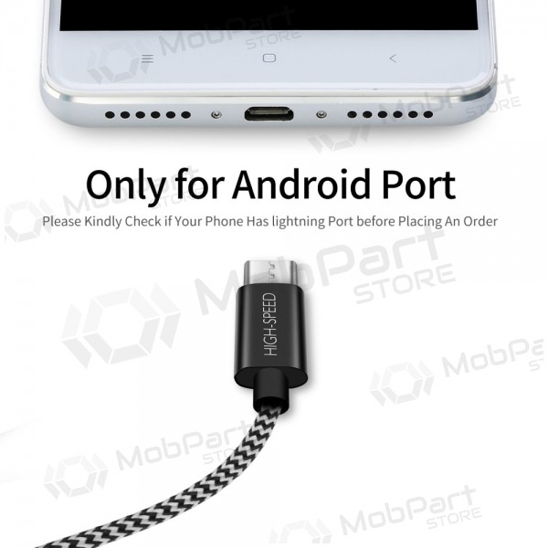 Cabo USB Dux Ducis K-ONE microUSB FastCharging 1.0m