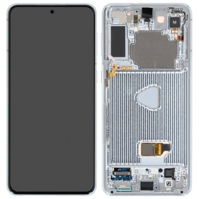Samsung Galaxy S21+ ecrã (prata) (com moldura) (original)