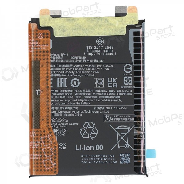 Xiaomi Poco F4 bateria, akumuliatorius (BP49) (original)
