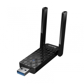 Adaptador USB Wi-Fi Hoco HI34 USB 3.0 Wi-Fi 6 preto