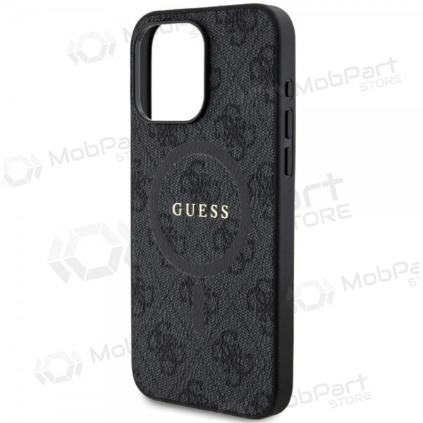 Capa Apple iPhone 15 Pro Max - Guess PU Leather 4G Colored Ring MagSafe (preta)