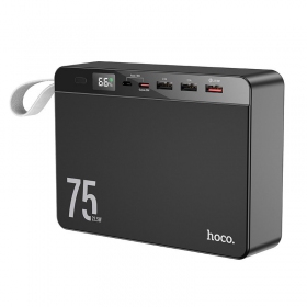 Bateria externa Power Bank Hoco J94 Overlord 22.5W 75000mAh preto