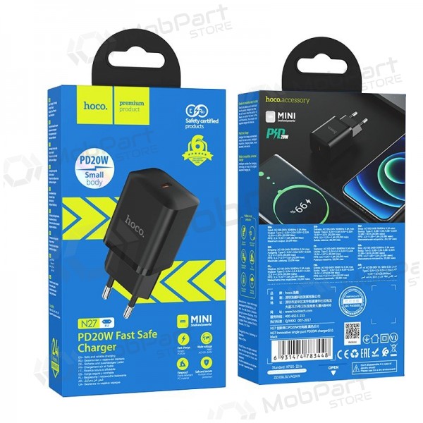 Carregador buitinis Hoco N27 Innovative PD20W preto