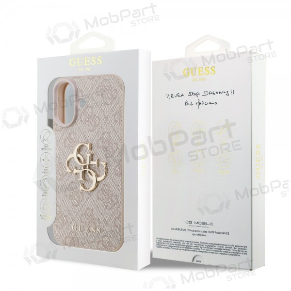 Capa para Apple iPhone 17 - Guess PU 4G Metal Logo (rosa)