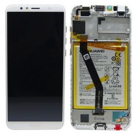 Huawei Y6 2018 / Y6 Prime 2018 ecrã (branco) (com moldura e bateria) (service pack) (original)