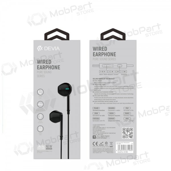 Mãos livres Devia Pure Sound 3,5mm (preto)