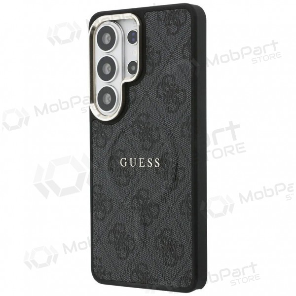 Capa Samsung Galaxy S26 Ultra - Guess PU Leather 4G Gold Frame Magnetic (preta)