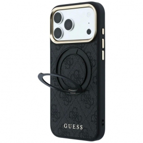 Capa para Apple iPhone 18 Pro Max - Guess PU 4G Ring Stand MagSafe