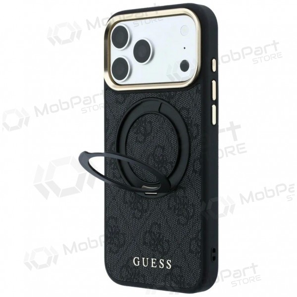 Capa para Apple iPhone 18 Pro Max - Guess PU 4G Ring Stand MagSafe (preta)