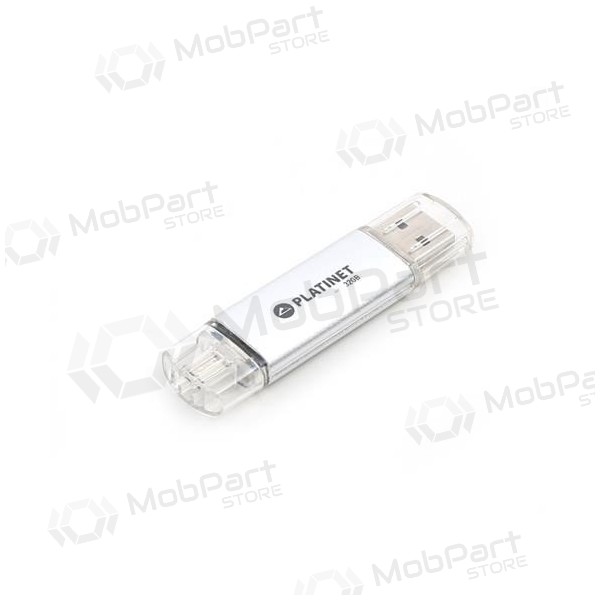 Pendrive Platinet 32GB OTG USB 2.0 + microUSB (prata)