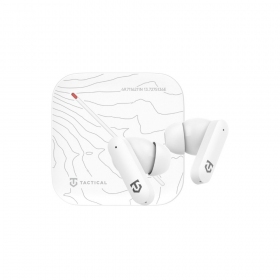 Auscultadores sem fios Tactical StrikePods Bahna Arctic com microfone USB-C brancos