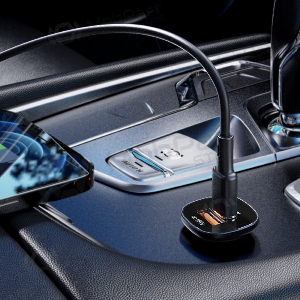 Carregador automobilinis Acefast B1 Mini 38W USB-C+USB-A preto