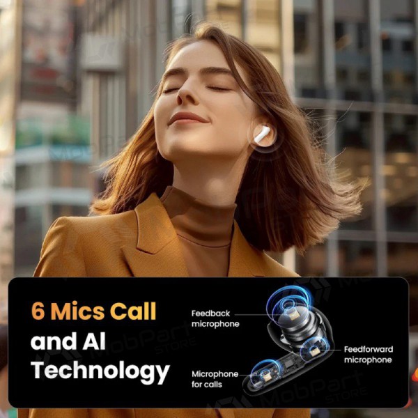 Sem fios ausinės Ugreen HiTune H6 Pro Active Noise-Cancelling Earbuds (35873)