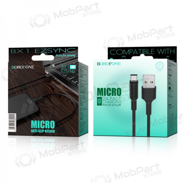 USB cabo Borofone BX1 microUSB 1.0m (preto)