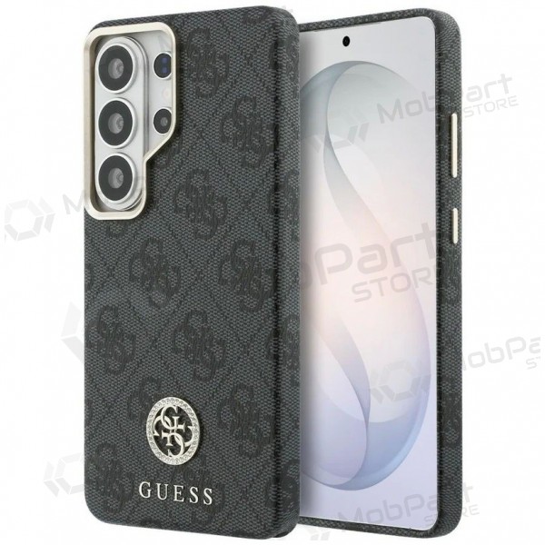 Capa Samsung Galaxy S26 Ultra - Guess PU Leather 4G Strass Logo Gold Frame Magnetic (preta)