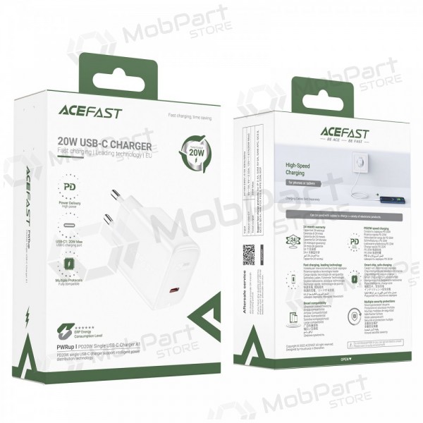 Carregador buitinis Acefast A1 PD20W USB-C preto
