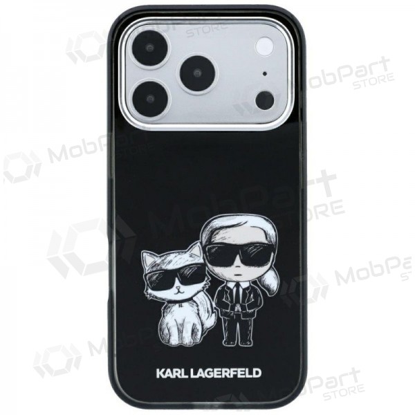 Capa para Apple iPhone 18 Pro - Karl Lagerfeld PU Semi Wrap Smooth Sketch Bodies MagSafe (preto)