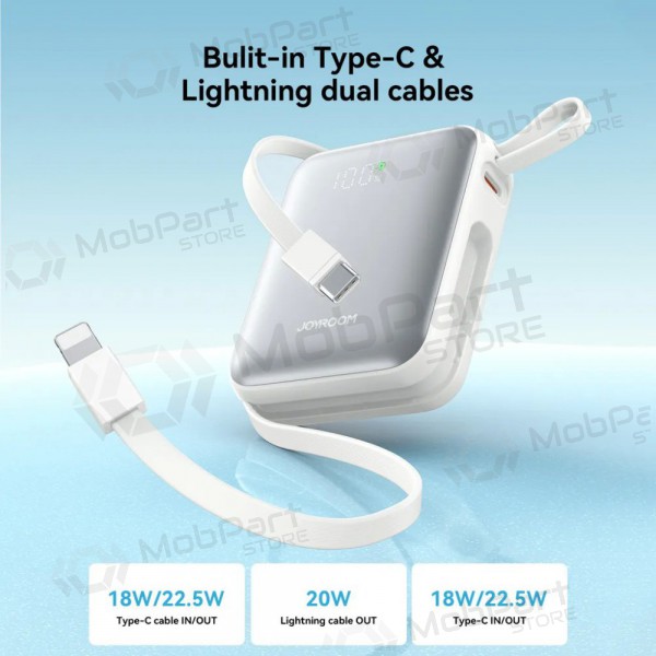 Bateria externa Power Bank Joyroom JR-PBF27 22.5W Mini 10000mAh branco Bateria externa Power Bank Joyroom JR-PBF27 22.5W Mini 10000mAh branco