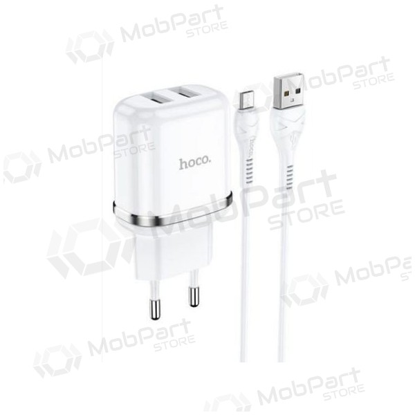Carregador HOCO N4 Aspiring Dual USB + type-C cabo (5V 2.4A) (branco)