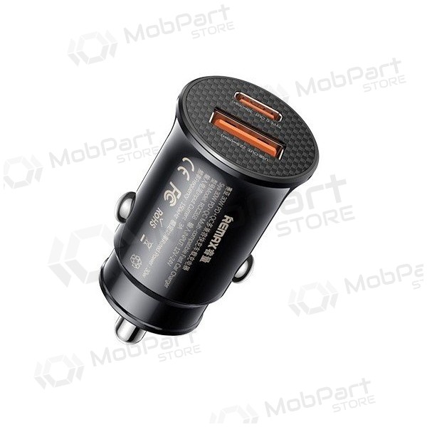 Carregador de carro Remax RCC358 30W USB-C/USB-A preto