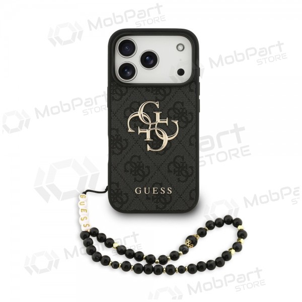Capa para Apple iPhone 17 Pro -Guess PU 4G Metal Logo Strap- (preto)