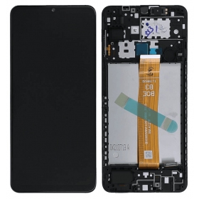 Samsung Galaxy A12s ecrã (preto) (com moldura) (Premium)