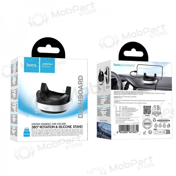 Suporte de telefone para carro Hoco H100 para painel de instrumentos de 4.5–7 polegadas.