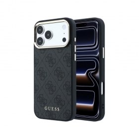 Capa para Apple iPhone 18 Pro Max - Guess PU Leather 4G Gold Frame MagSafe