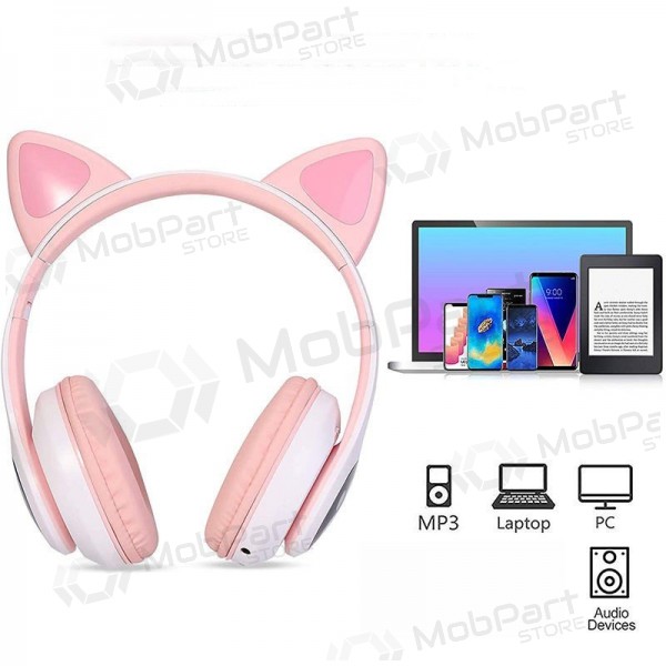 Auscultadores sem fios Cat Glow on-ear com microfone USB-C + 3,5 mm
