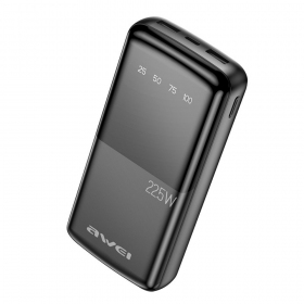 Bateria externa Power Bank Awei P13K PD20W/QC22.5W 20000mAh preto