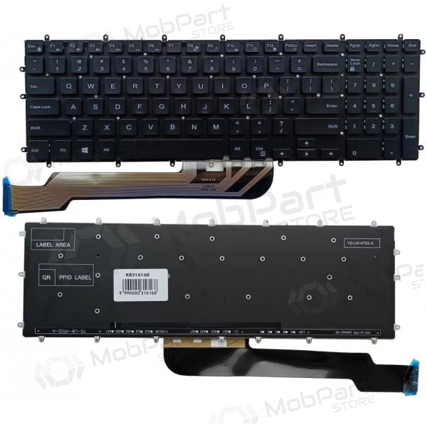 Teclado DELL Inspiron 5570, 5565, 7566, 7567, 3579, com retroiluminação.