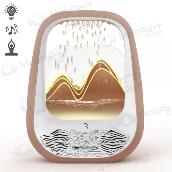 Alto-falante bluetooth relaxante com iluminação RGB Relaxing Rain dourado
