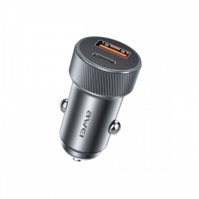 Carregador de carro Awei C-857 33W USB-C/USB-A preto