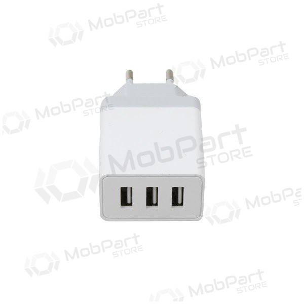 Carregador Platinet QuickCharge 3xUSB (15W 3A) (branco)