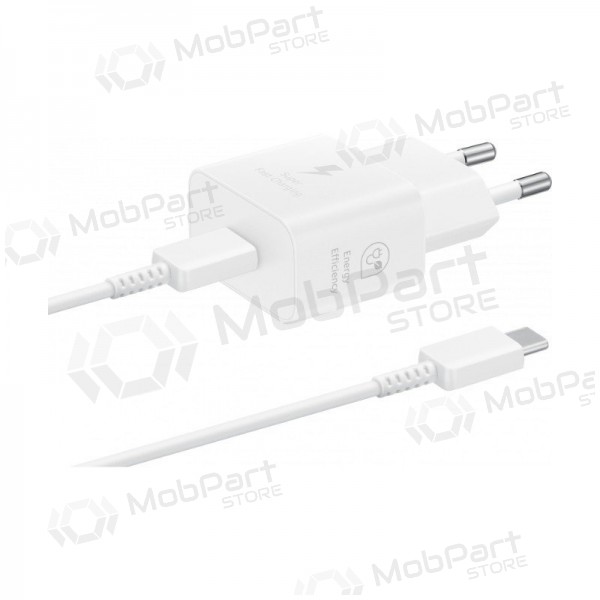 Carregador original Samsung EP-T2510XWEGEU 25W + USB-C cabo na embalagem branco