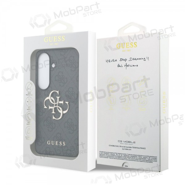 Capa Samsung Galaxy S26 - Guess PU 4G Metal Logo (cinzento)