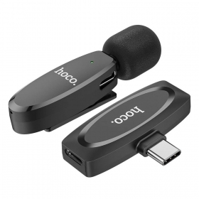 Microfone Hoco L15 Type-C preto