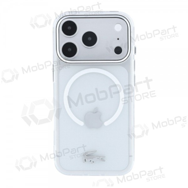 Capa Apple iPhone 18 Pro Max - Lacoste IML Frosted Petit Pique Metal Logo MagSafe (transparente)